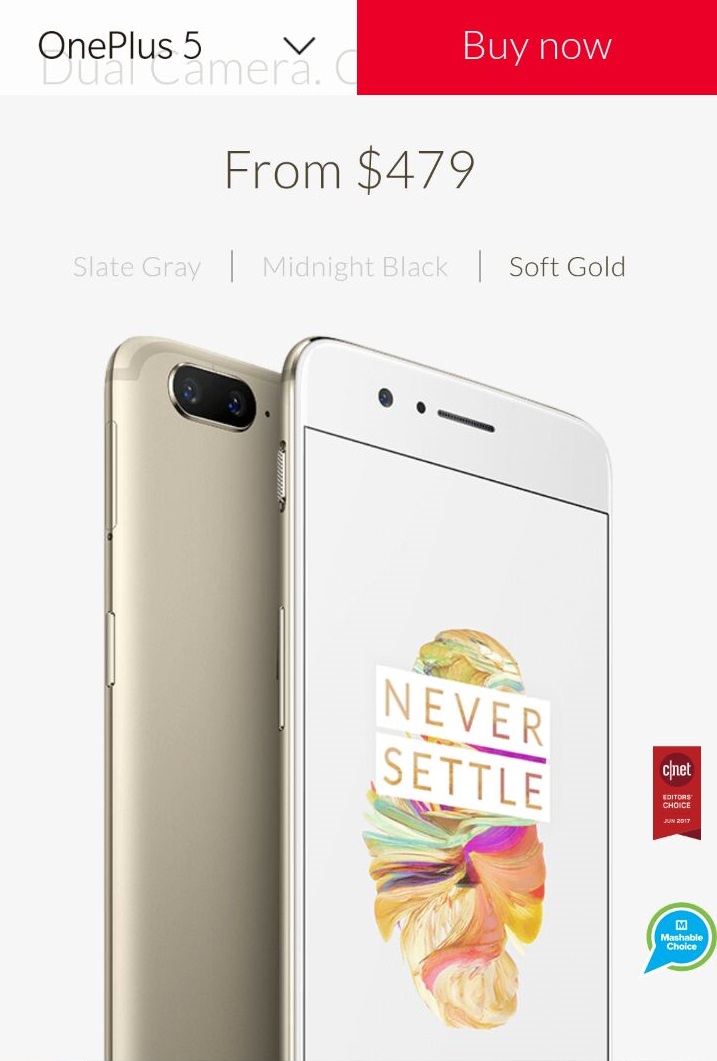 oneplus 5 soft gold