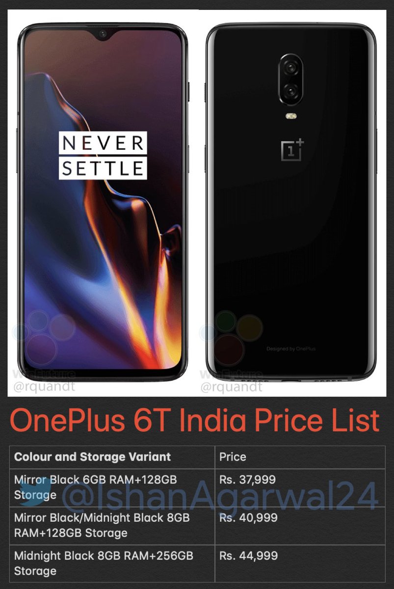 Oneplus 6T Indian Pricing