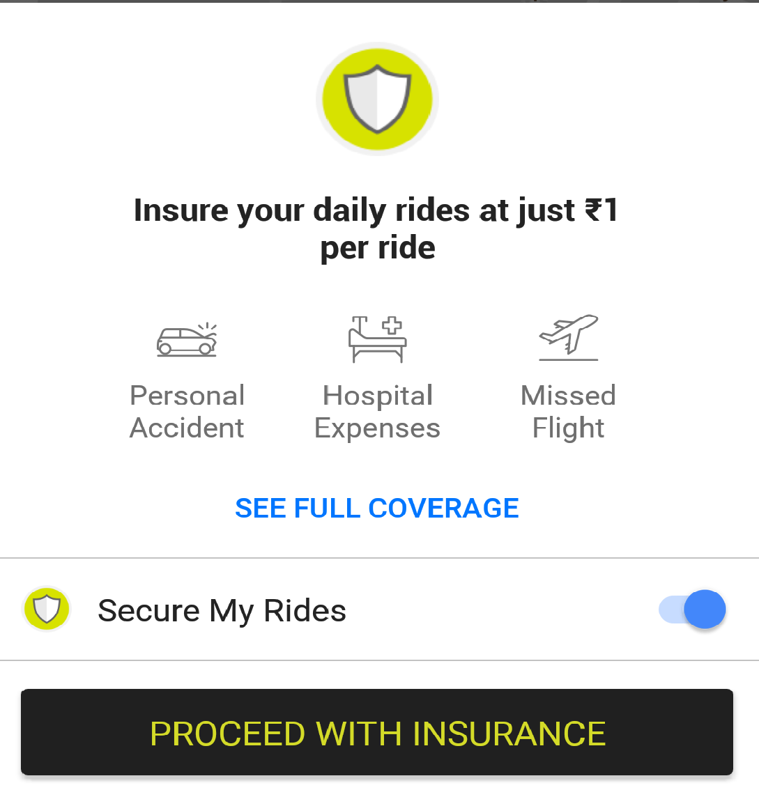 ola ride insurance