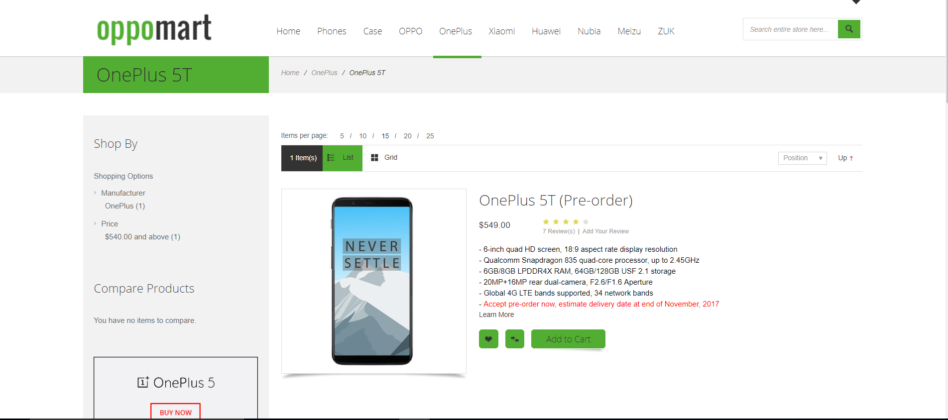 oneplus 5t oppomart