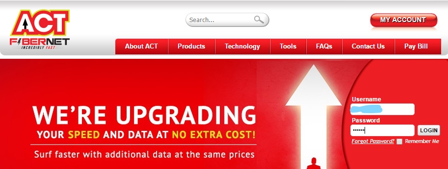 act fibernet portal