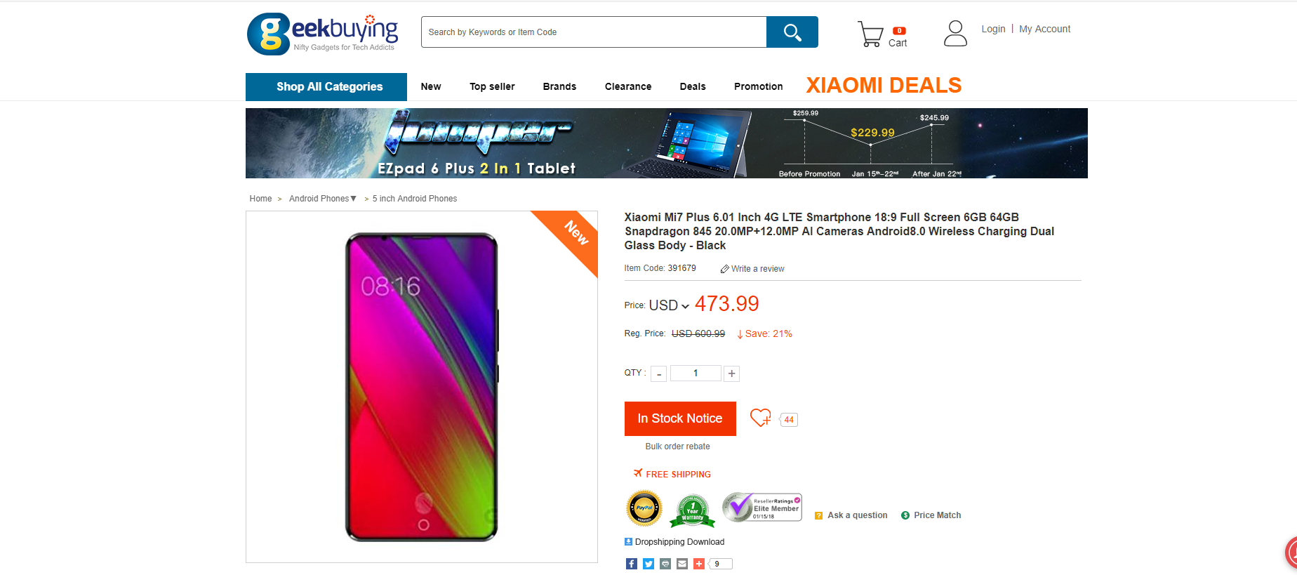 xiaomi mi7 geekbuying